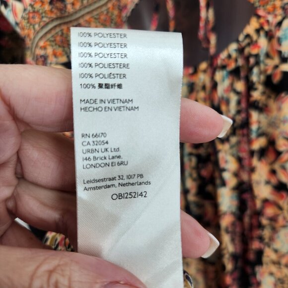 Free People Black Multi Boho Bell Sleeve Stevie Tunic Mini Dress Extra Small - Picture 10 of 16